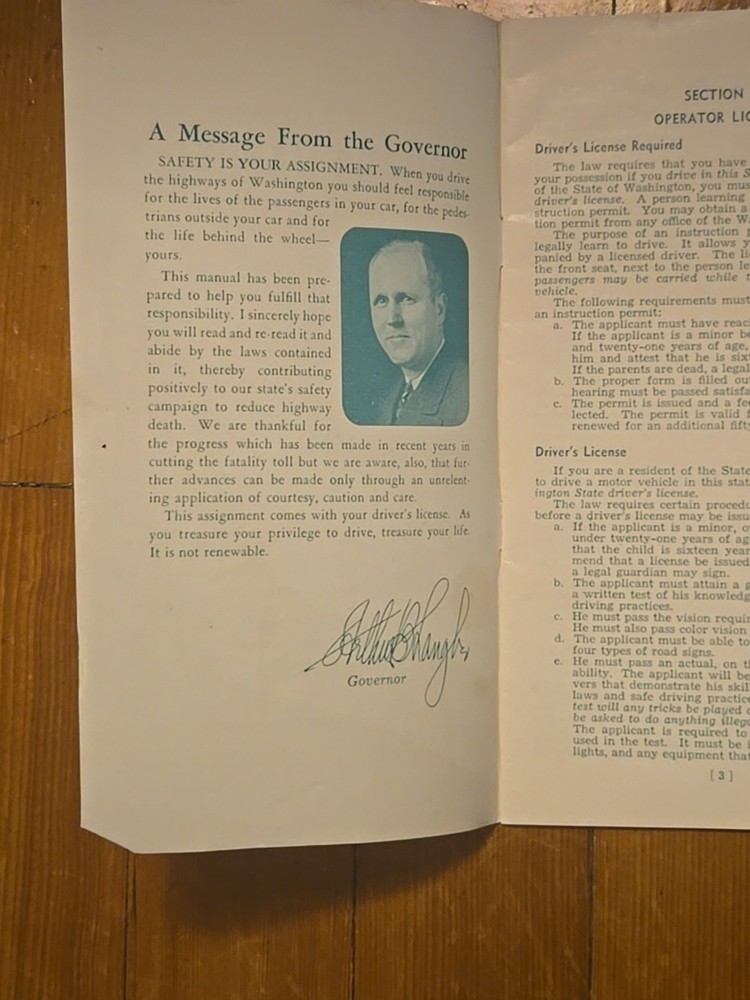 State of Washington Drivers Manual 1953