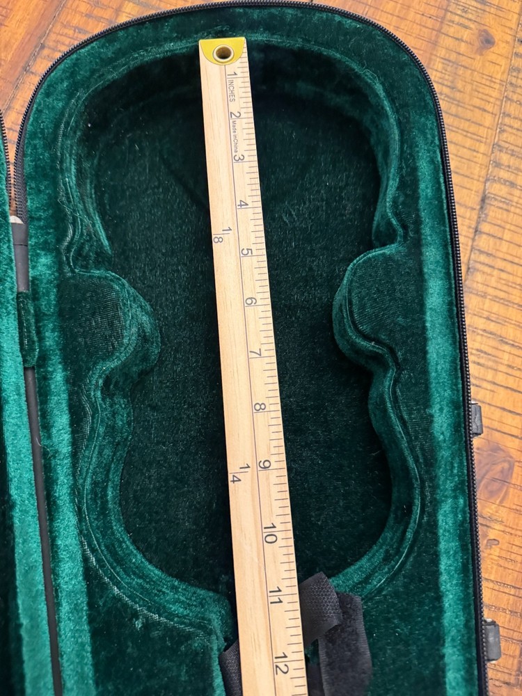 Violin Case Green Fabric Interior Black Exterior