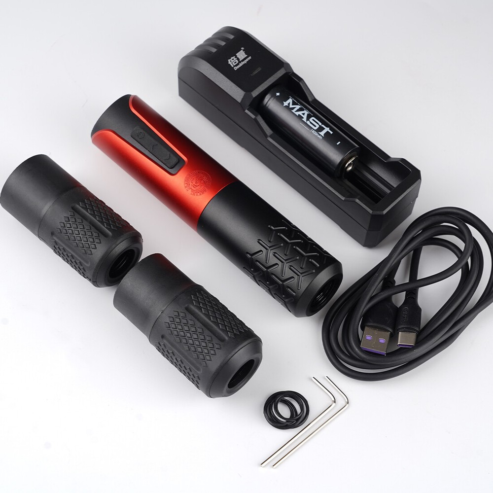Armor Wireless Rotary Tattoo Pen Machine kit with two Replaceable Batteries Set