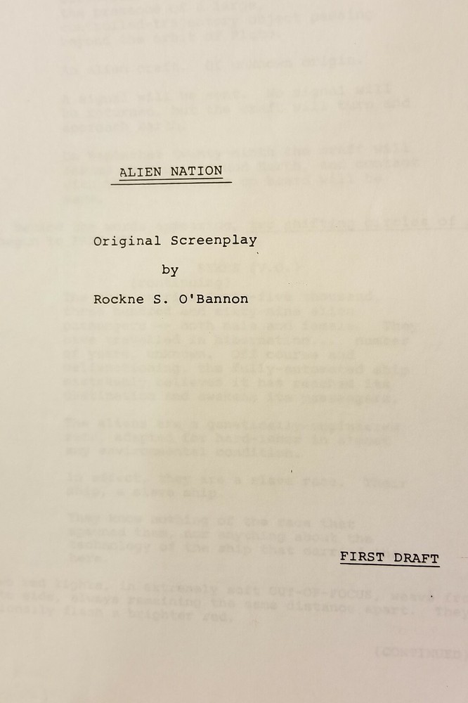 ALIEN NATION original script 1988 JAMES CAAN MANDY PATINKIN SCI FI ACTION