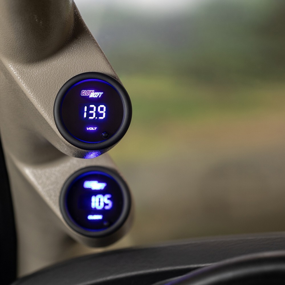 GlowShift 10 Color Digital Voltmeter Gauge