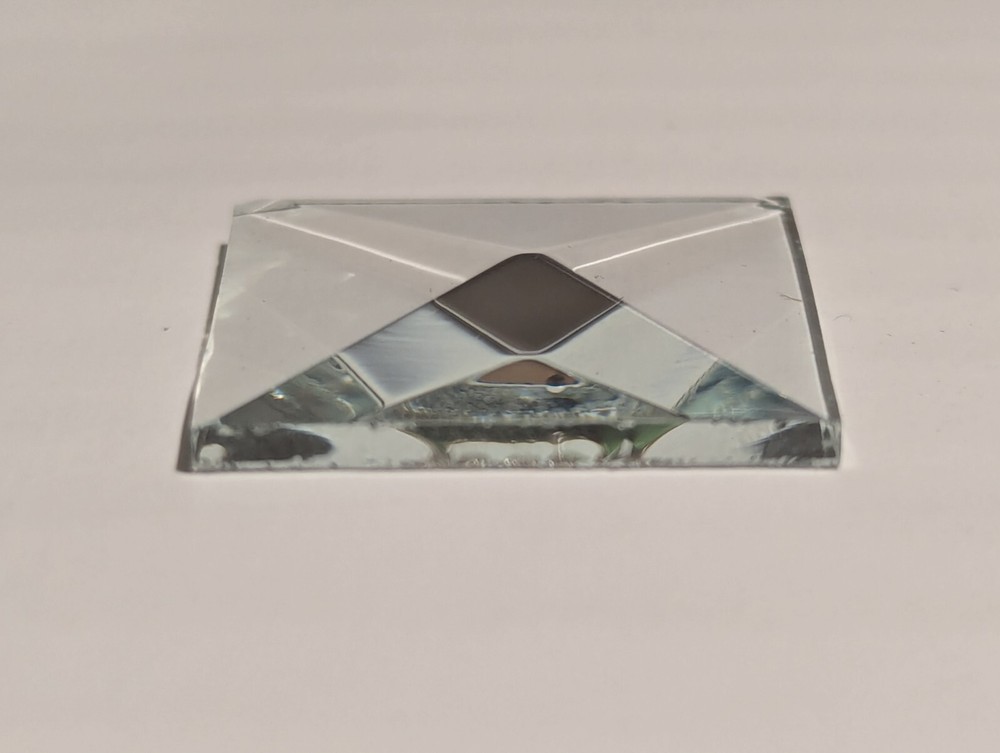 Square Shaped Clear Glass Bevel. 1"x 1".