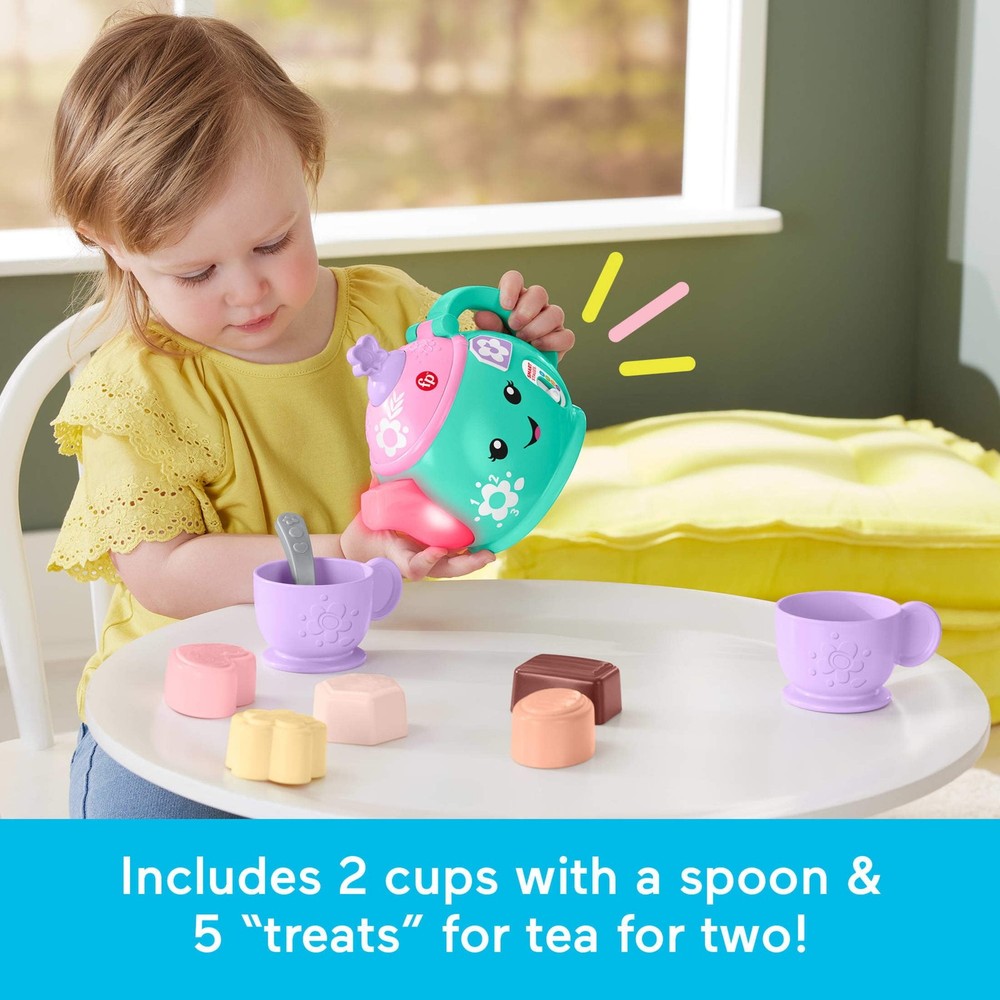 Fisher-Price Laugh & Learn Time for Tea Set, Interactive Toddler Learning Toy