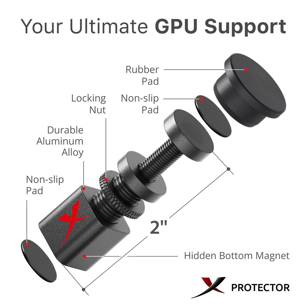 GPU Support Bracket - Small GPU Sag Bracket 1" - 2" - Premium GPU Stand with