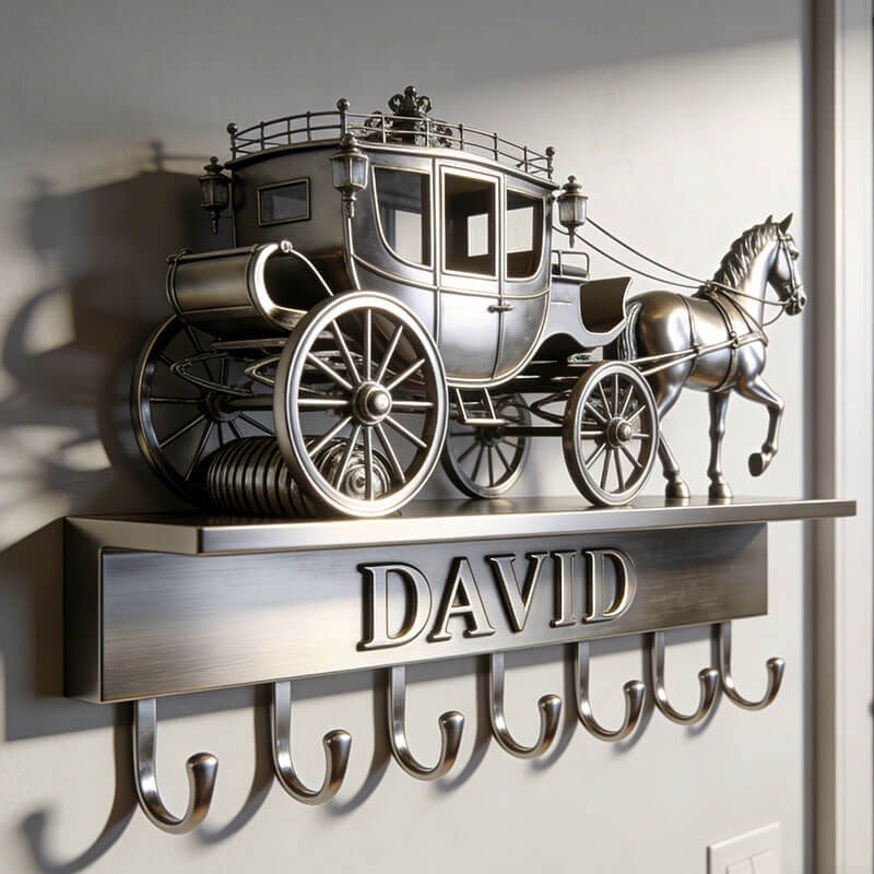 Customized retro carriage-themed wall hooks key holder