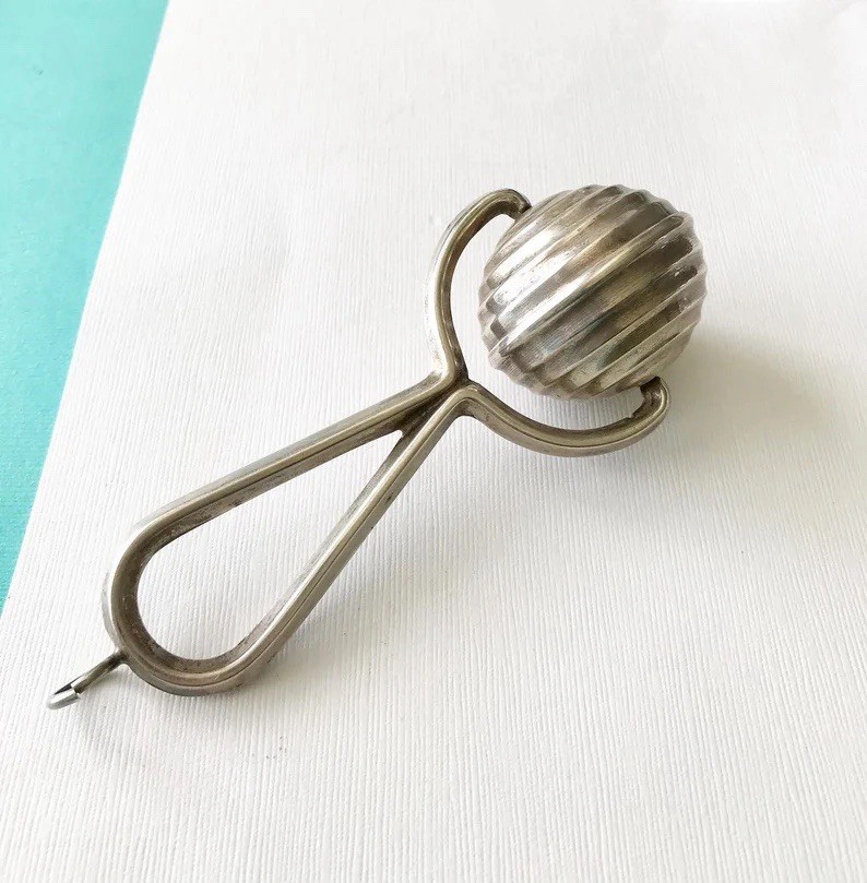 Mid-Century Sterling Silver Baby Rattle