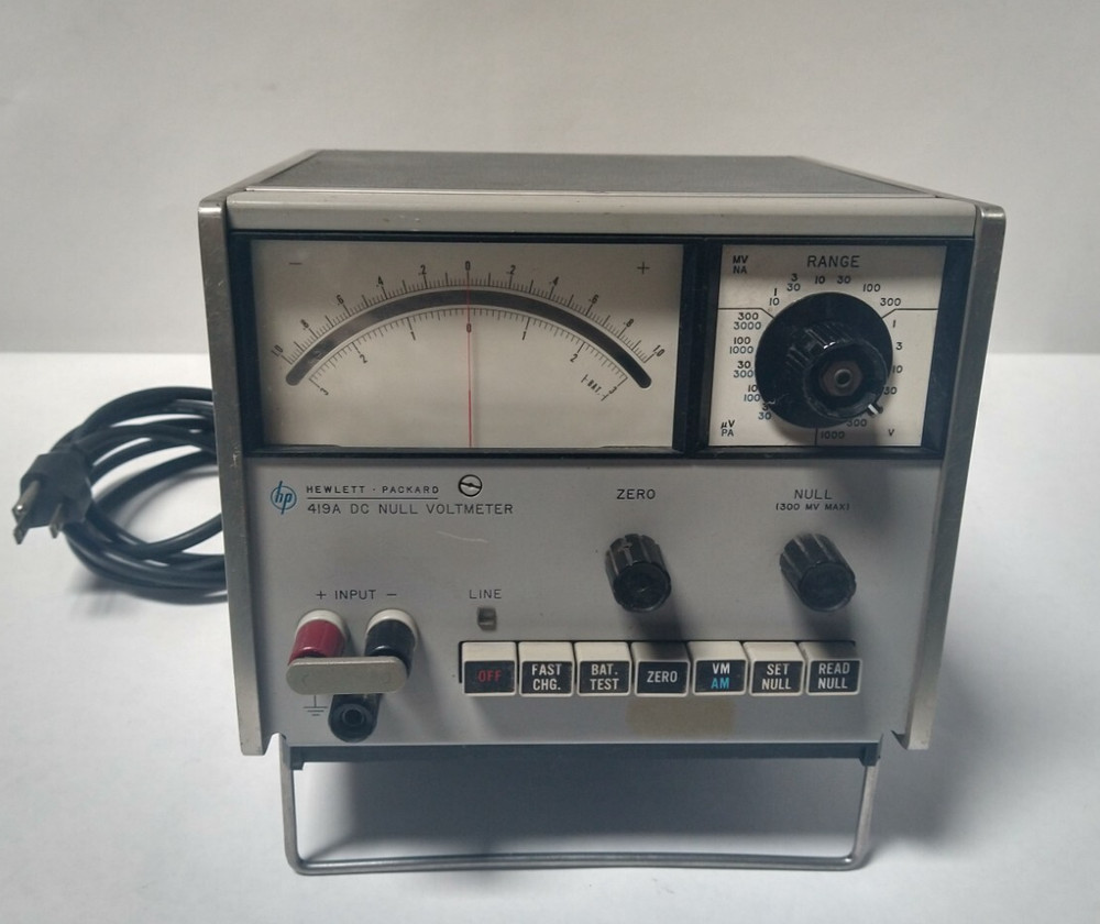 HP Agilent 419A DC Null Voltmeter Hewlett Packard Analog Meter 948-03370