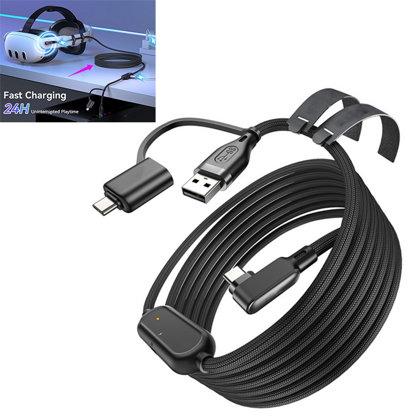 For Pico 4/Quest 3/3S/Pro Link Cable USB to Type-C VR Game Cable Cord Data Line
