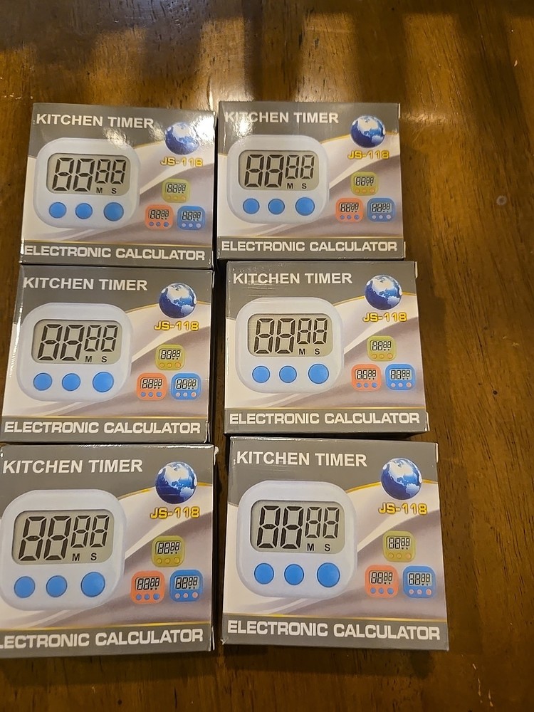 Lot Of 6 Kitchen Timer JS118 Electronic Calculator