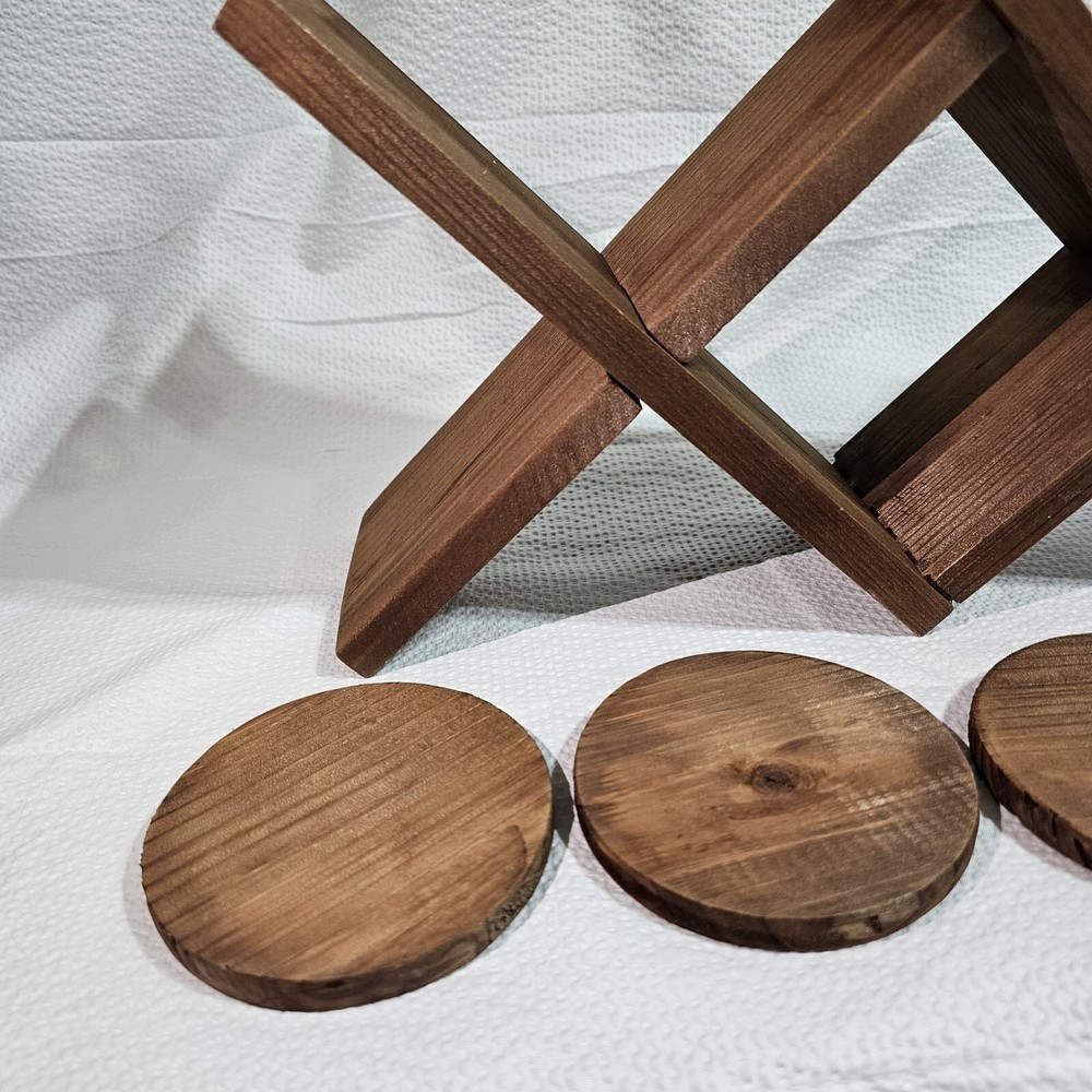 Wine Rack With Coasters Real Wood Rustic Design New