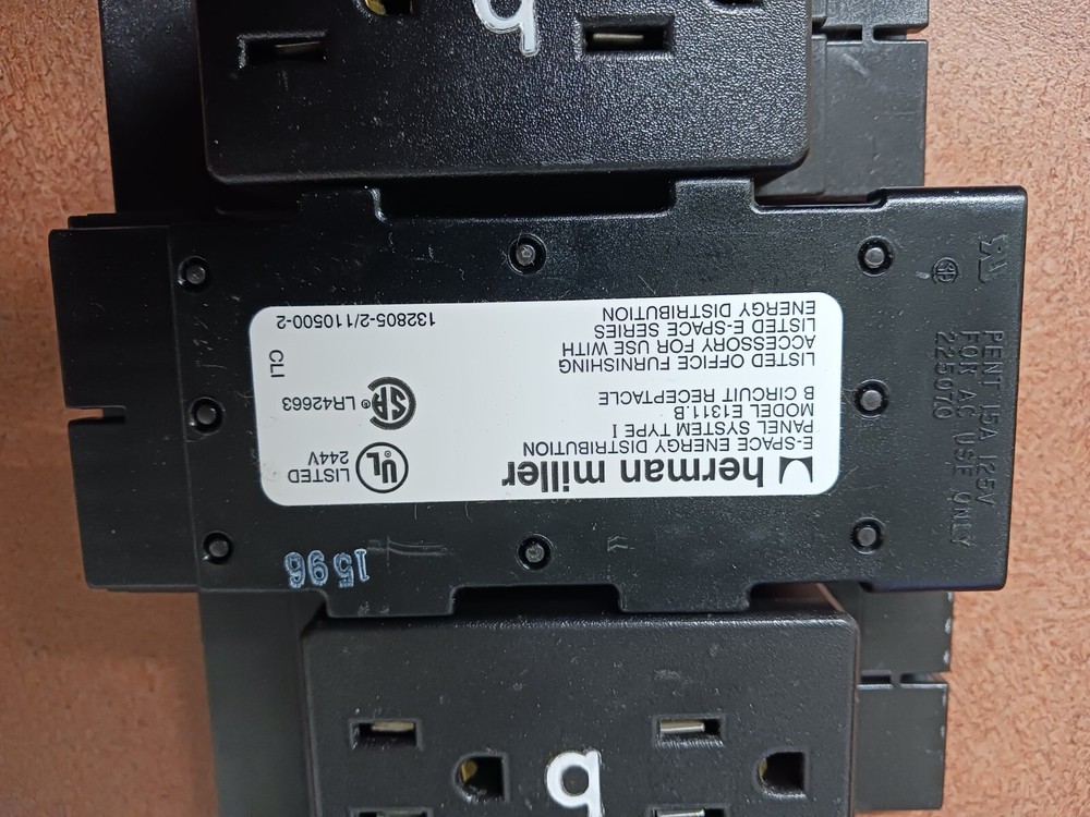 3X - HERMAN MILLER E-Space Receptacles, E1311.A, E1311.B, E1311.C, E1311.D BLACK