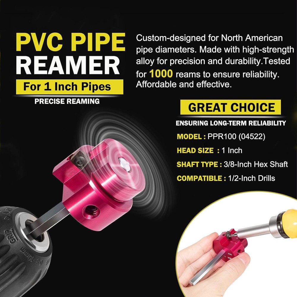 for Reed Tool 04522 - PPR100 1" Clean Ream Extreme Plastic Pipe Fitting Reamer