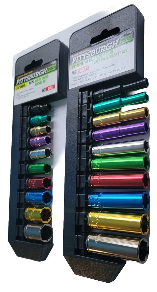 Combo 1/4" Sae Pittsburgh Colored Coded Set.