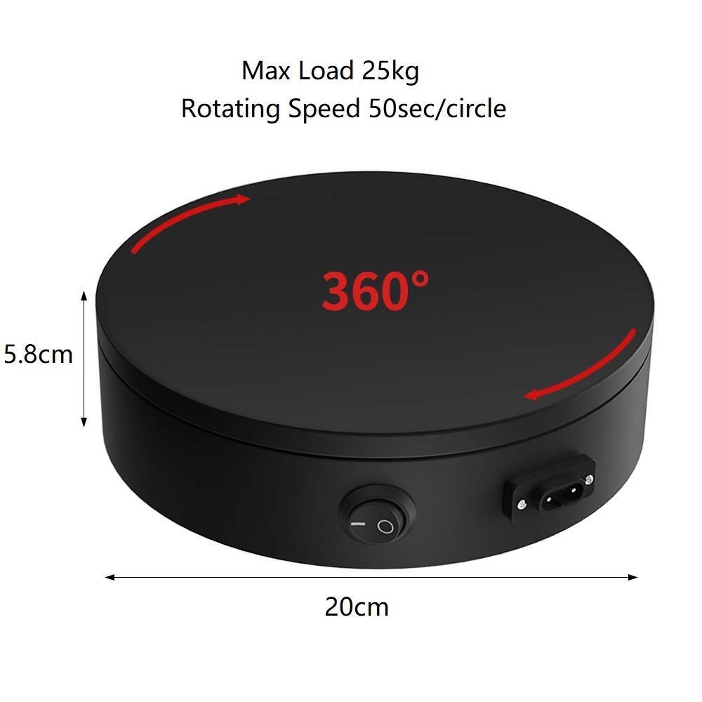 Motorized Photography Turntable, Automatic Revolving Platform Perfect for 360...