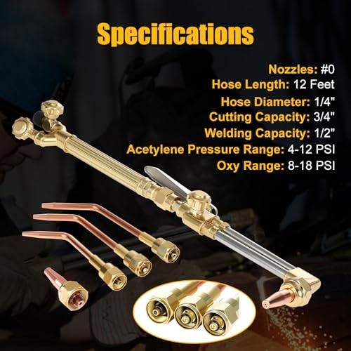 Professional Oxygen Acetylene Torch Kit, Heavy-Duty Cutting Welding Torch
