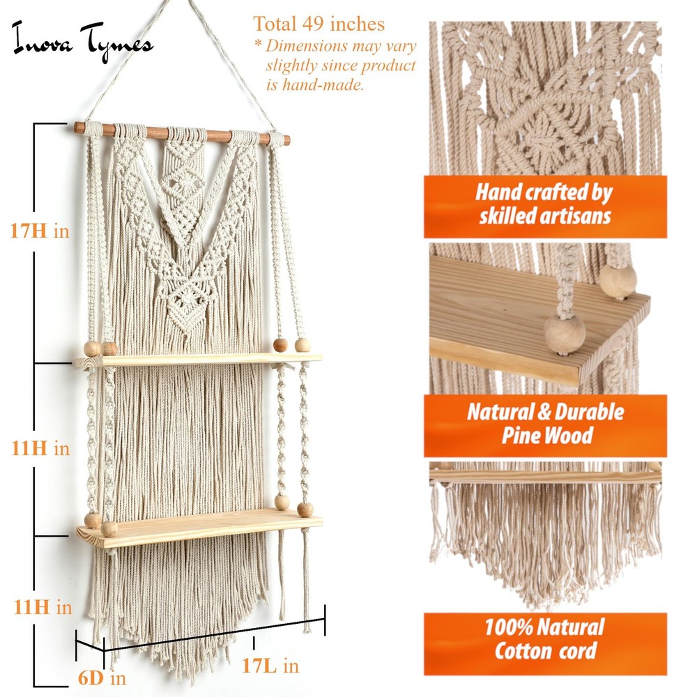 Macrame Wall Hanging Shelf - Boho Shelves Bedroom Decor | Macrame Wall Decor ...