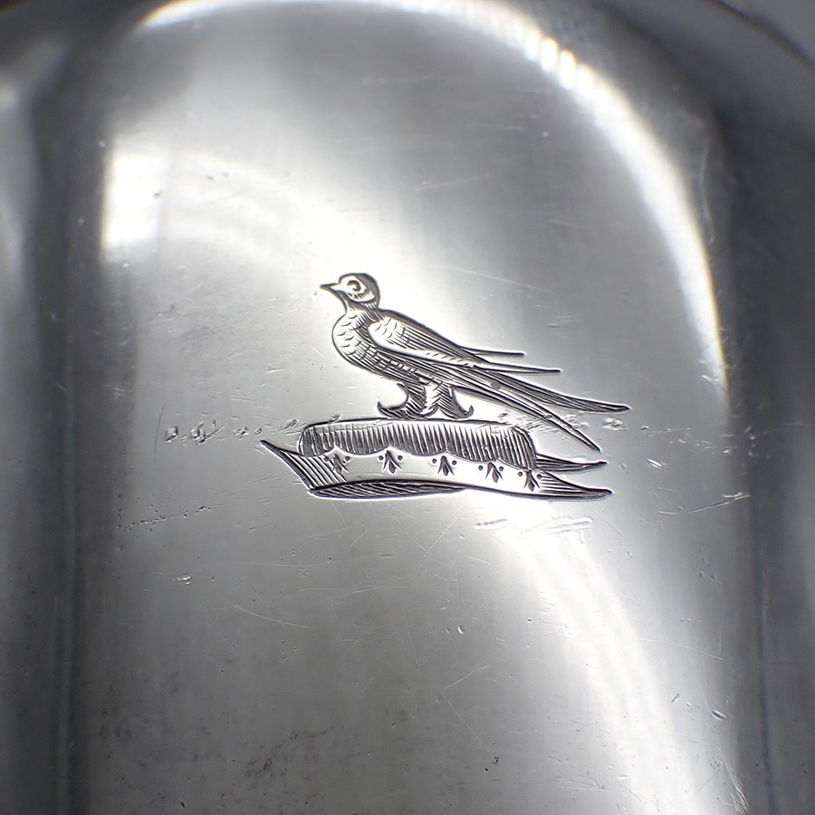 Antique Argyle Gravy Jug Sheffield Plate Bird Crest