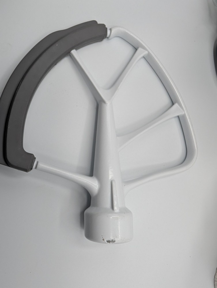 Flex Edge Beater Stand Mixer Attachment White/Grey Silicone Scraper Paddle