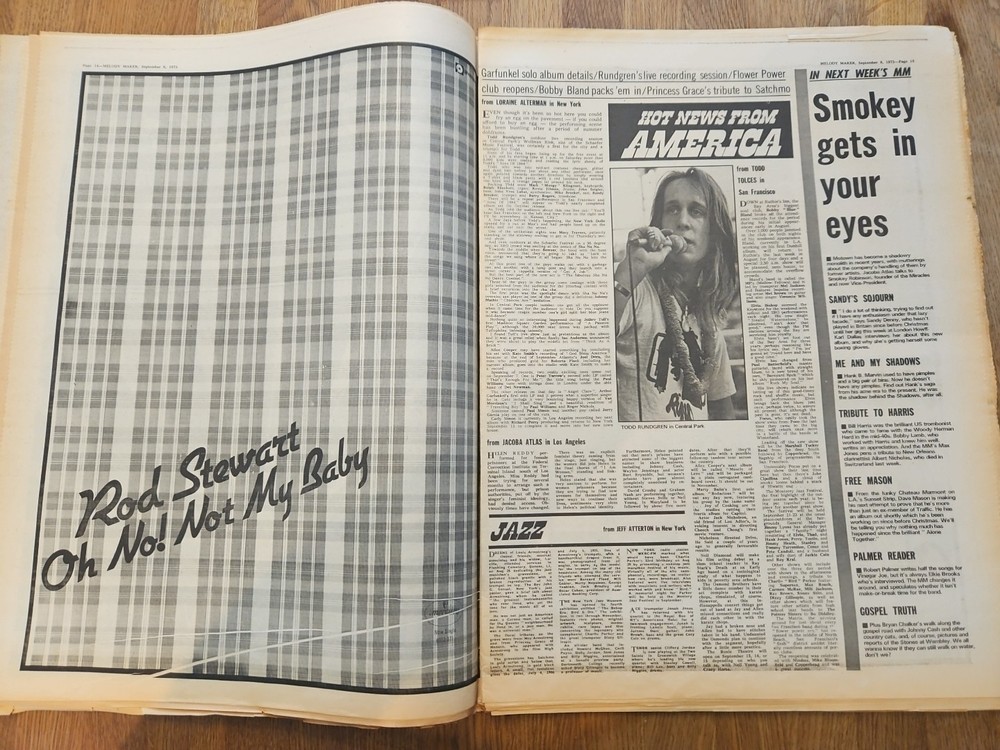 Melody Maker September 8th 1973 Bowie Back Cover