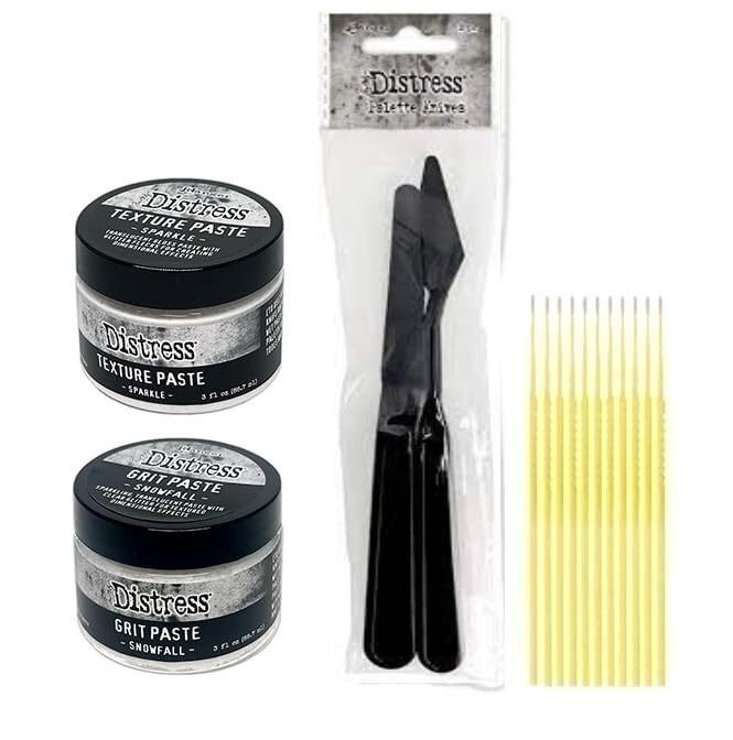 Holiday Craft Bundle - Sparkle Texture Paste, Snowfall Grit Paste, Palette Knife