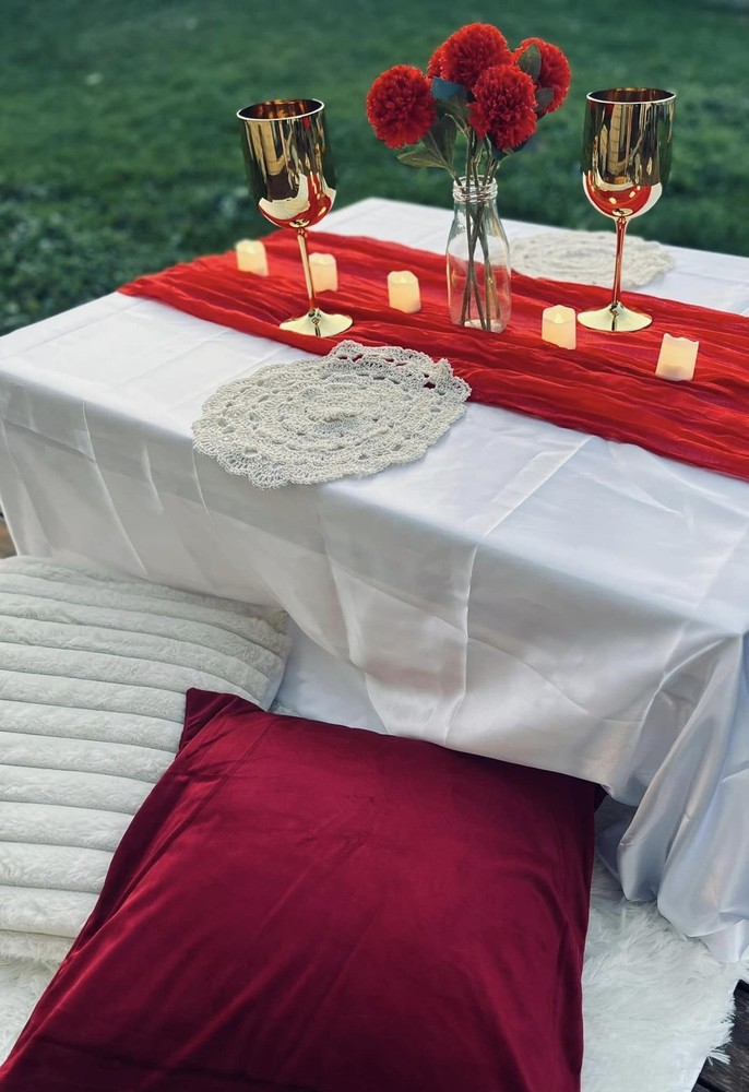 Bright Red Cheesecloth Table Runner 10FT Gauze Rustic Cheese Cloth Dining Tab...