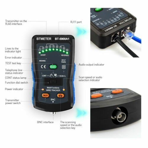 Network Line Finder Tester Detection Cable Tester Phone Cable Track ReaderDevice