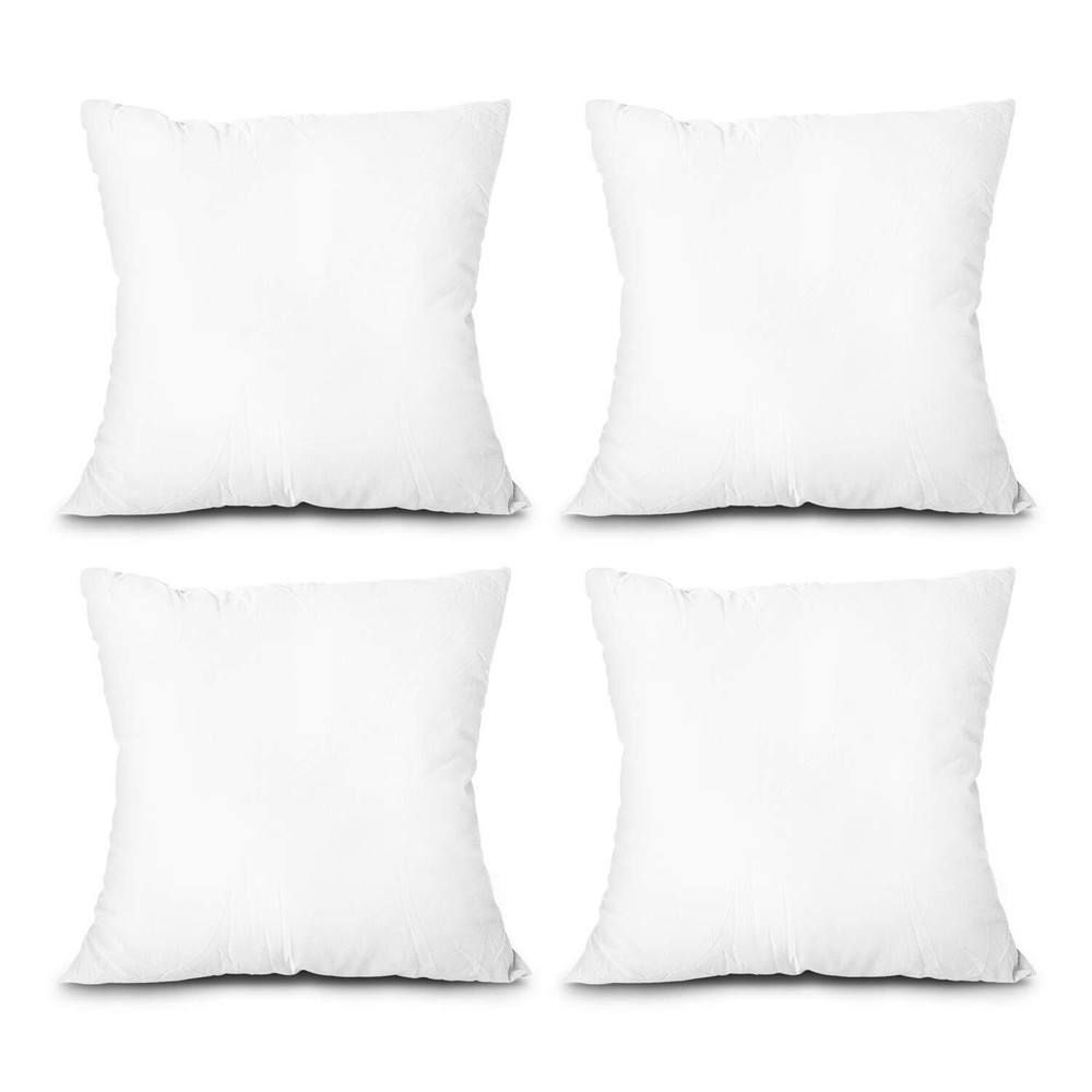 Throw Pillow Inserts Set of 4 Lightweight Down Alternative Polyester Pillow C...