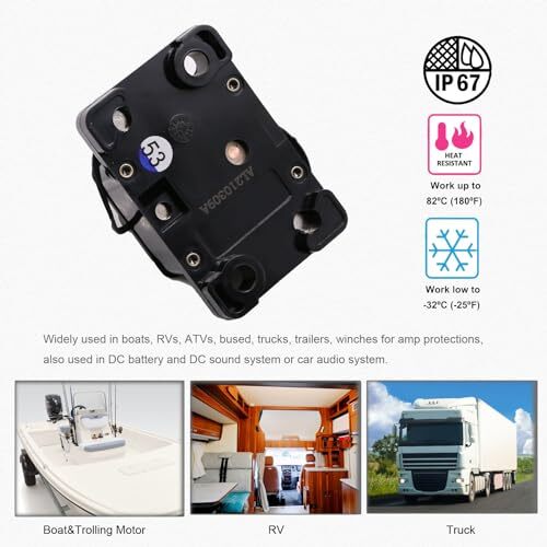 T Tocas 150 Amp Surface-Mount Circuit Breakers with Manual Reset Switch Button