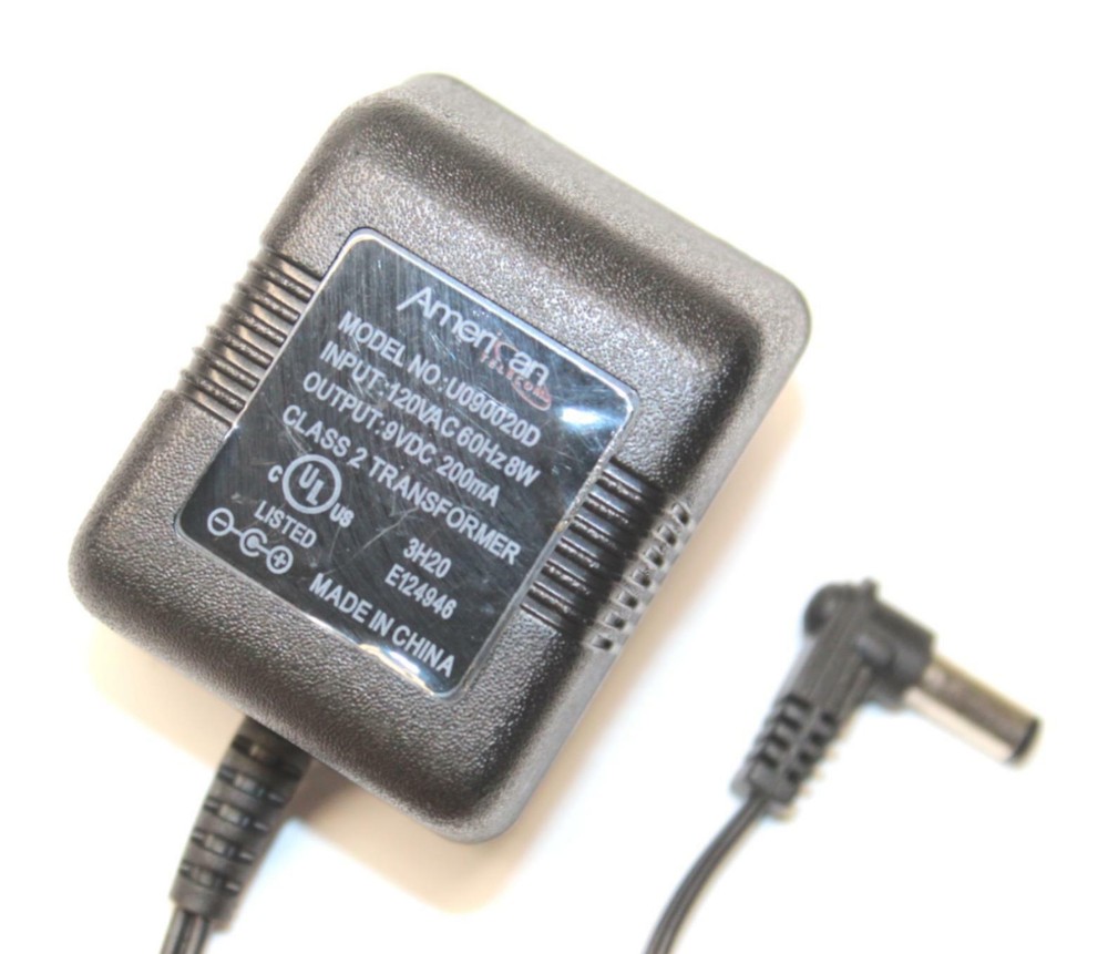 U090020D AC Power Adapter Charger Output 9V 200mA 9VDC