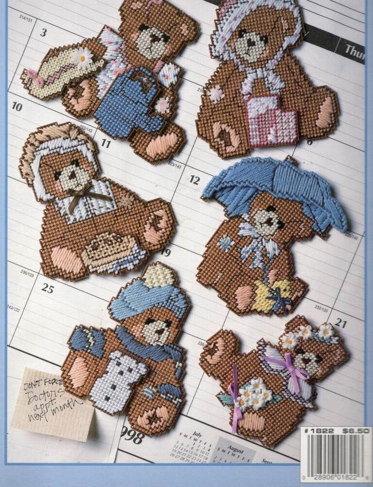 OOP!!! CHERISHED TEDDIES MONTHLY MAGNETS IN PLASTIC CANVAS