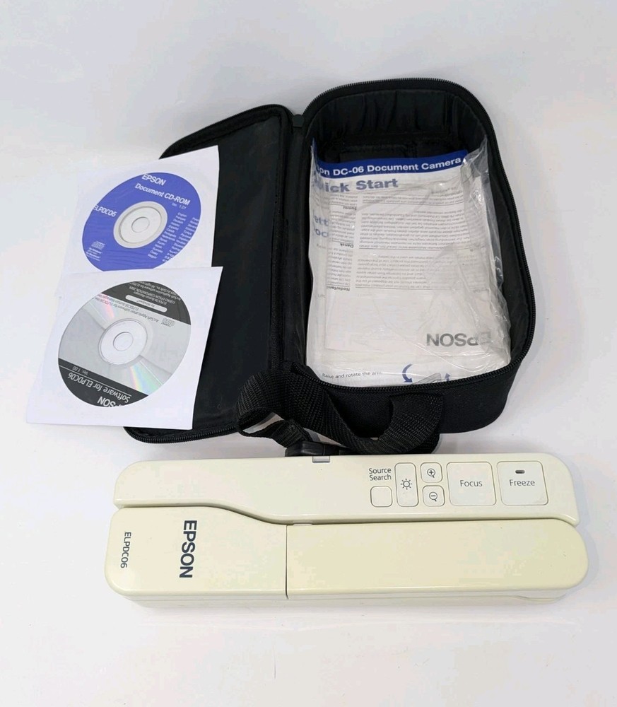 Epson ELPDC06 Portable Document Camera w/ Case, Manual & Software