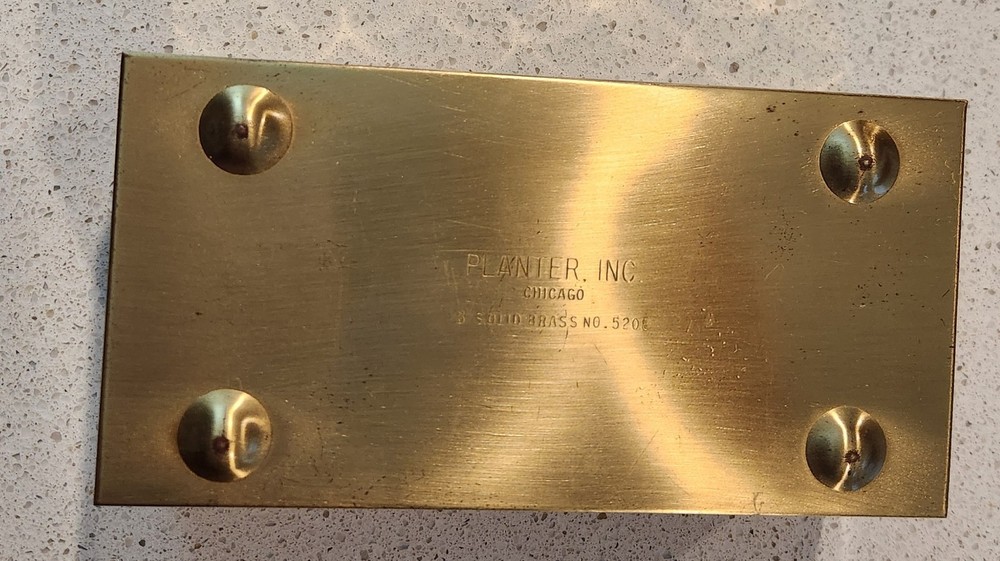 Vintage Solid Brass Planter Box By Planter Inc.