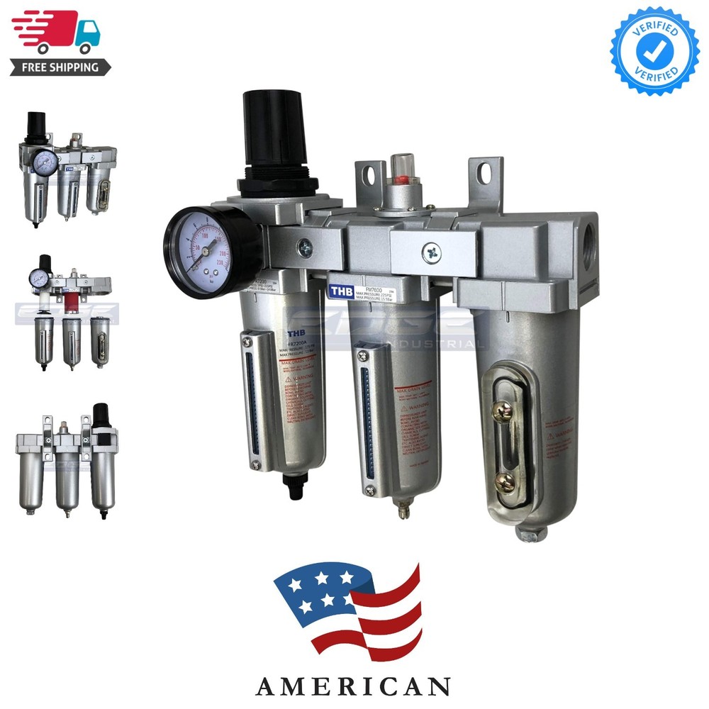 3 STAGE, HEAVY DUTY INDUSTRIAL GRADE FILTER REGULATOR COALESCING DESICCANT DR...