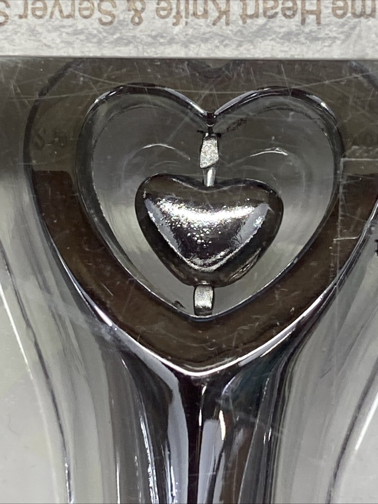 Tri Chrome Heart Knife & Server Set Lillian Rose Wedding Set Cake Knife & Server