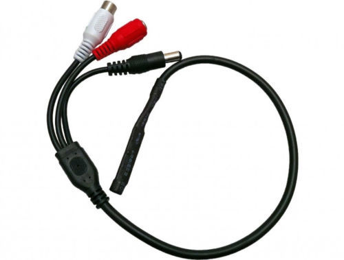 CCTV High Microphone Security Camera RCA Audio Mic DC Power & Cable 50FT package