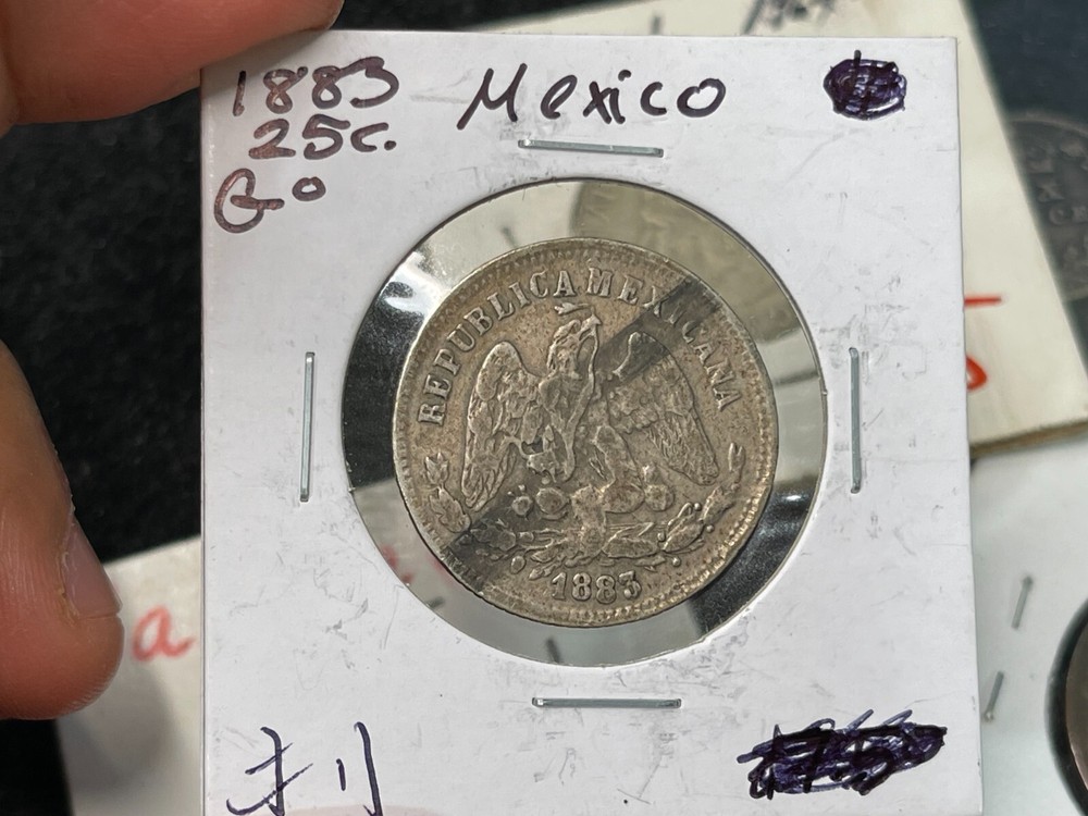 1883 Go B Mexico 25 Centavos Great Condition