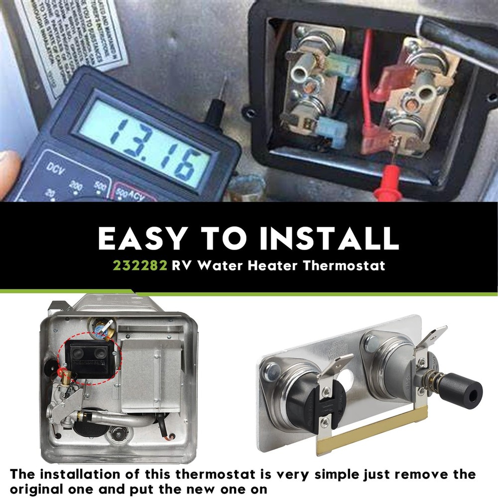 232282 RV Water Heater Thermostat for Suburban, Motorhome RV Silver