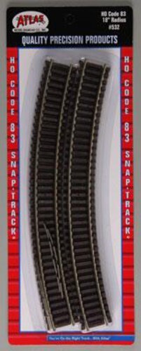 Atlas Code 83 18 Radius Track (6) - HO Scale Nickel Silver Model Train Track