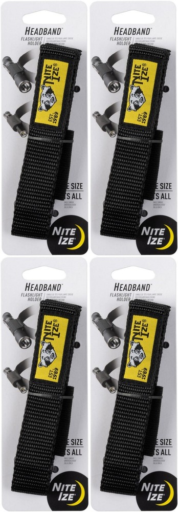 Nite Ize Headband Flashlight Holder - Black (4-Pack)