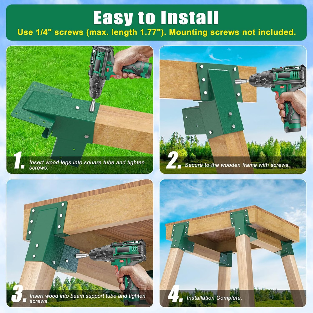 Heavy Duty Deer Stand Brackets, 4X4 Compound Angle Bracket, Powder Coated Elevat