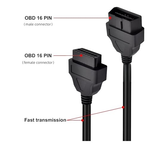 Extension OBD2 Cable for All Code Reader and Diagnostic Scan Tool, 5ft 150cm