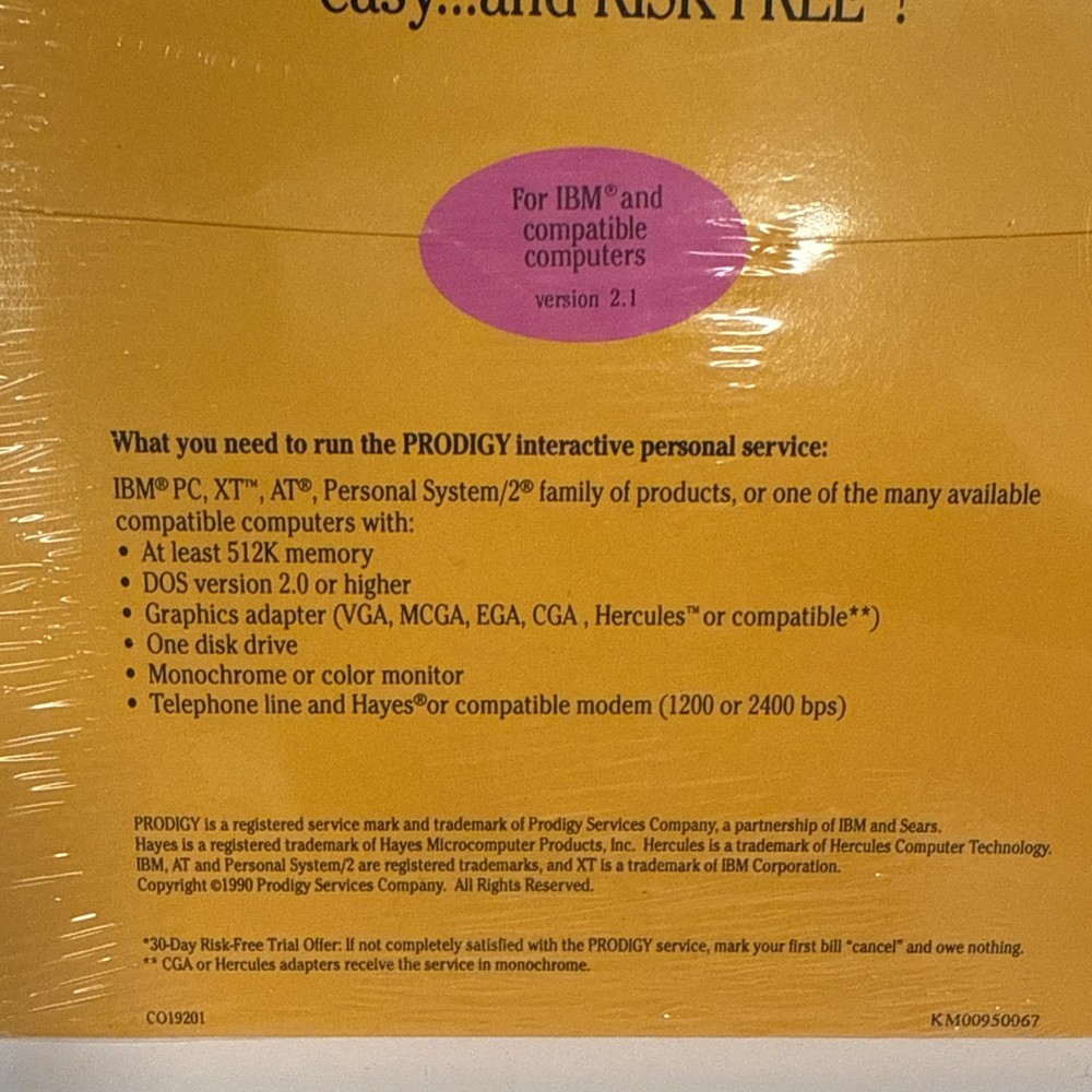 Prodigy Interactive Personal Service Start-Up Kit Version 2.1 NOS Sealed