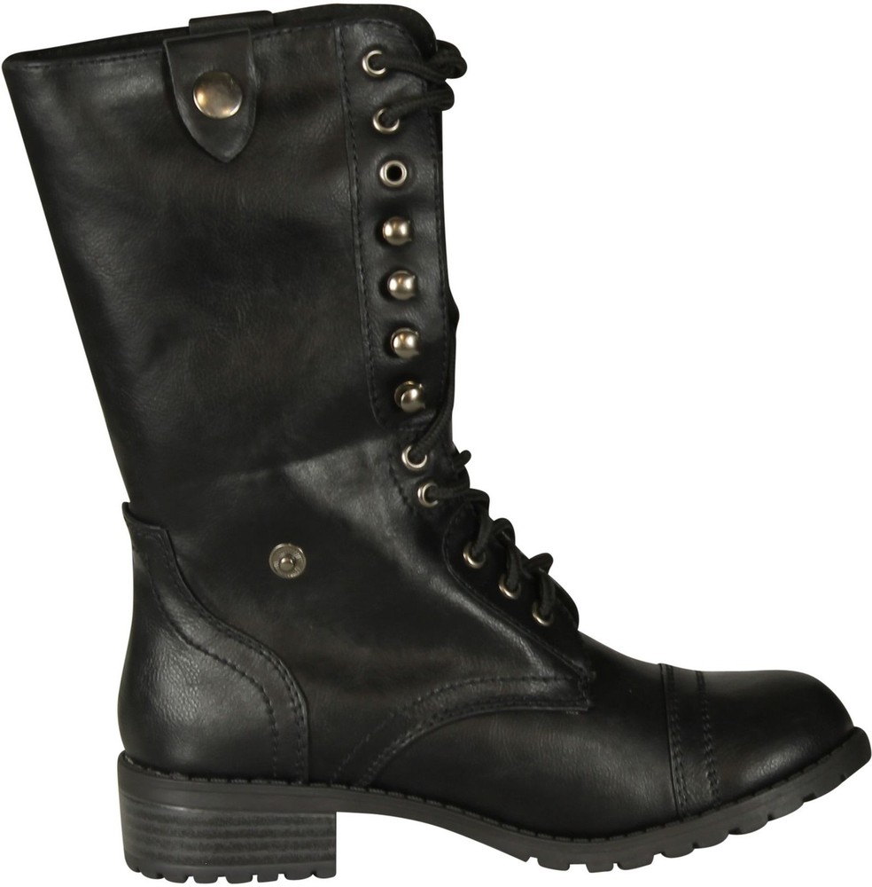 Soda Oralee Fold-over Combat Boots