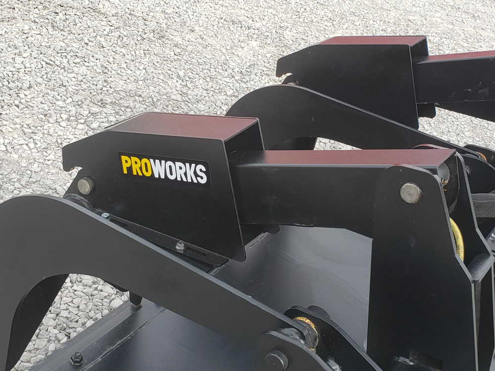 66″ Severe Duty Solid Bottom Bucket Grapple with Bolt on Edge Fits Skid Steer QA