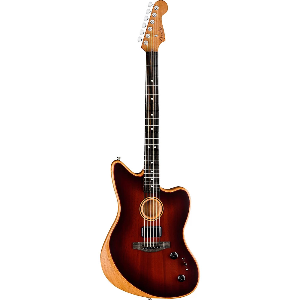 Fender Acoustasonic Jazzmaster All-Mahogany A/E Guitar Bourbon Burst