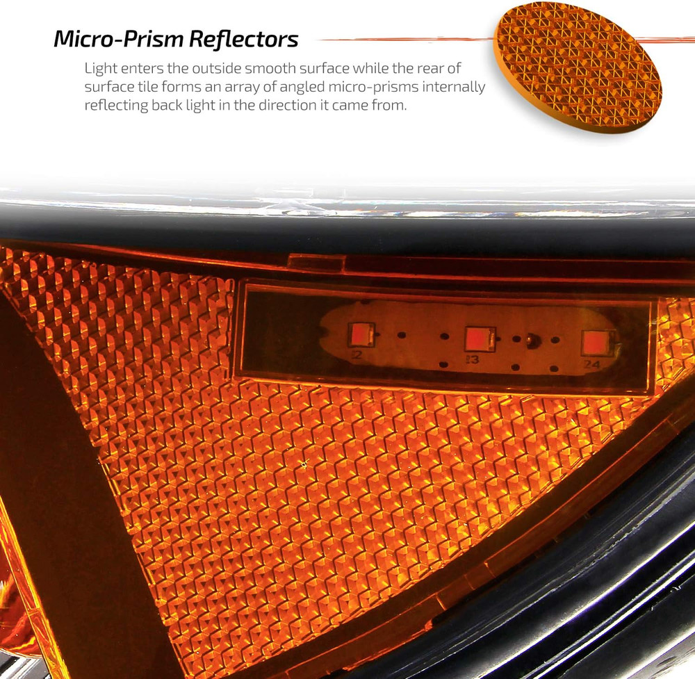 - LED DRL Black Projector Headlights Compatible with 2011-2014 Ford Edge Halogen