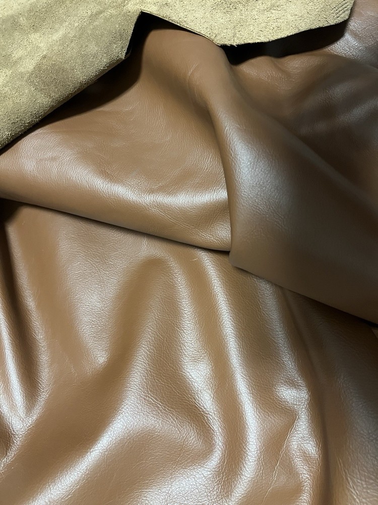 Tan Leather Hide Upholstery Full Cow Hide, 55 Square Feet
