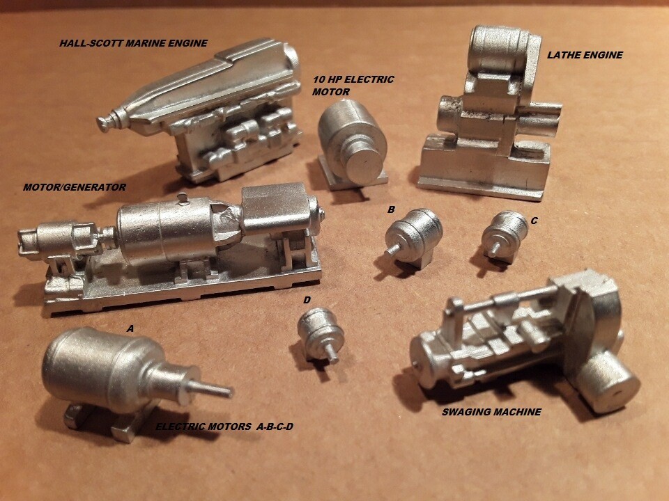 O Scale engines, electric motors, generators