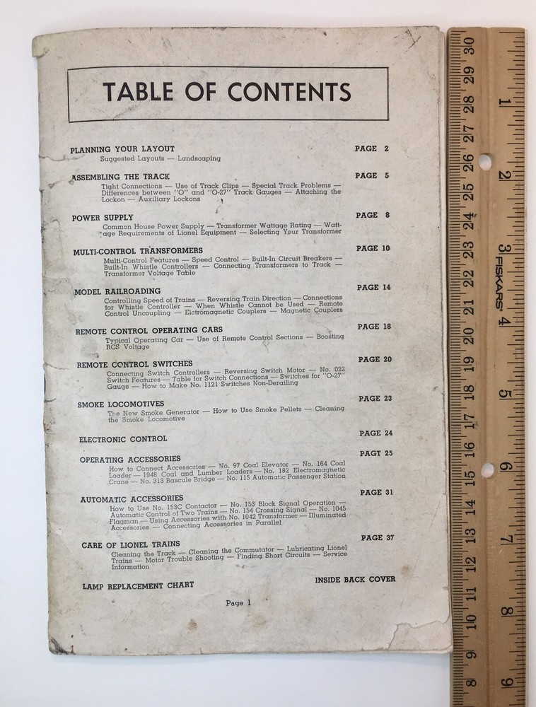Vintage Lionel Train Manual 40 Pages Missing Cover Read Description