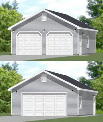 24x30 2-Car Garage -- 720 sq ft -- PDF Floor Plan -- Model 3